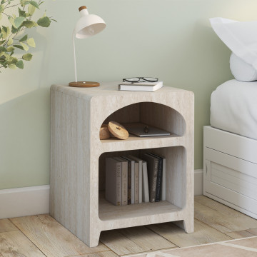 Tables de chevet Alyana organiques effet travertin - lot de 2