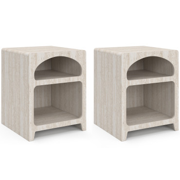 Tables de chevet Alyana organiques effet travertin - lot de 2