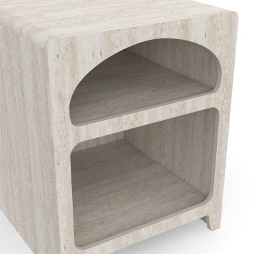 Tables de chevet Alyana organiques effet travertin - lot de 2