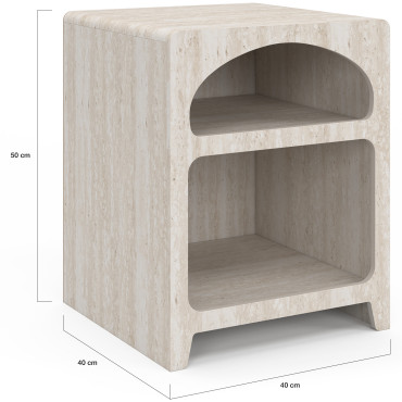 Tables de chevet Alyana organiques effet travertin - lot de 2