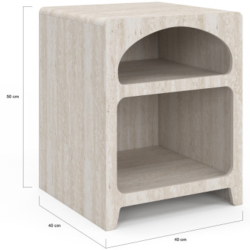 Tables de chevet Alyana organiques effet travertin - lot de 2