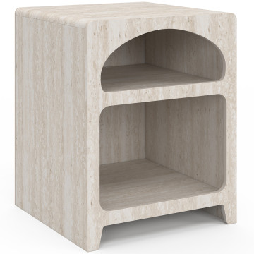 Tables de chevet Alyana organiques effet travertin - lot de 2