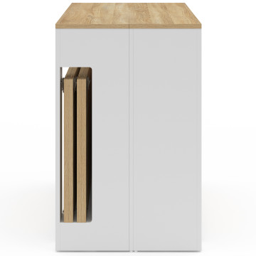 Buffet extensible console Nora blanc effet hêtre 230cm