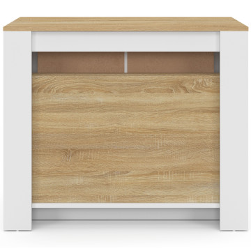 Buffet extensible console Nora blanc effet hêtre 230cm