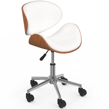 Fauteuil de bureau à roulettes Mathias coque effet bois