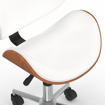 Fauteuil de bureau à roulettes Mathias coque effet bois