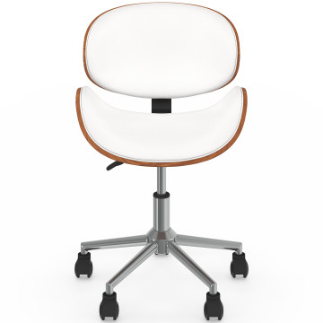 Fauteuil de bureau à roulettes Mathias coque effet bois