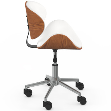 Fauteuil de bureau à roulettes Mathias coque effet bois