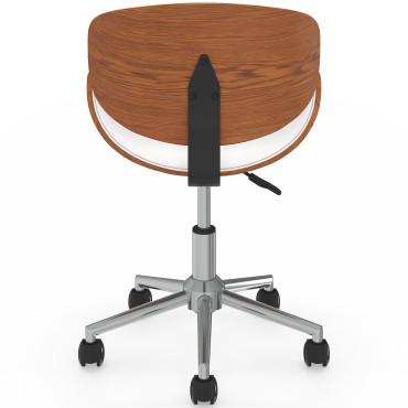 Fauteuil de bureau à roulettes Mathias coque effet bois