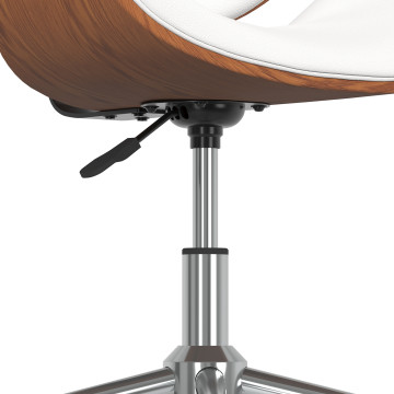 Fauteuil de bureau à roulettes Mathias coque effet bois