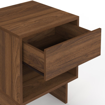 Tables de chevet Yumi effet noyer - lot de 2