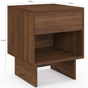 Tables de chevet Yumi effet noyer - lot de 2