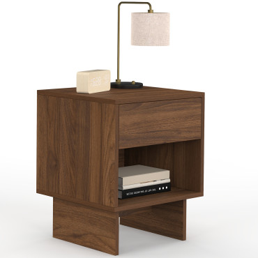 Tables de chevet Yumi effet noyer - lot de 2