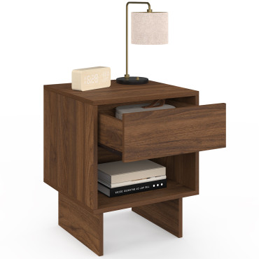 Tables de chevet Yumi effet noyer - lot de 2