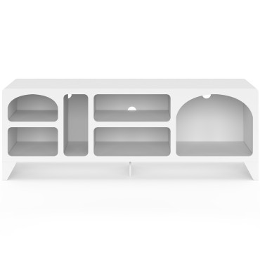 Meuble TV Alanya organique blanc 140cm