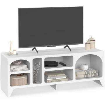Meuble TV Alanya organique blanc 140cm