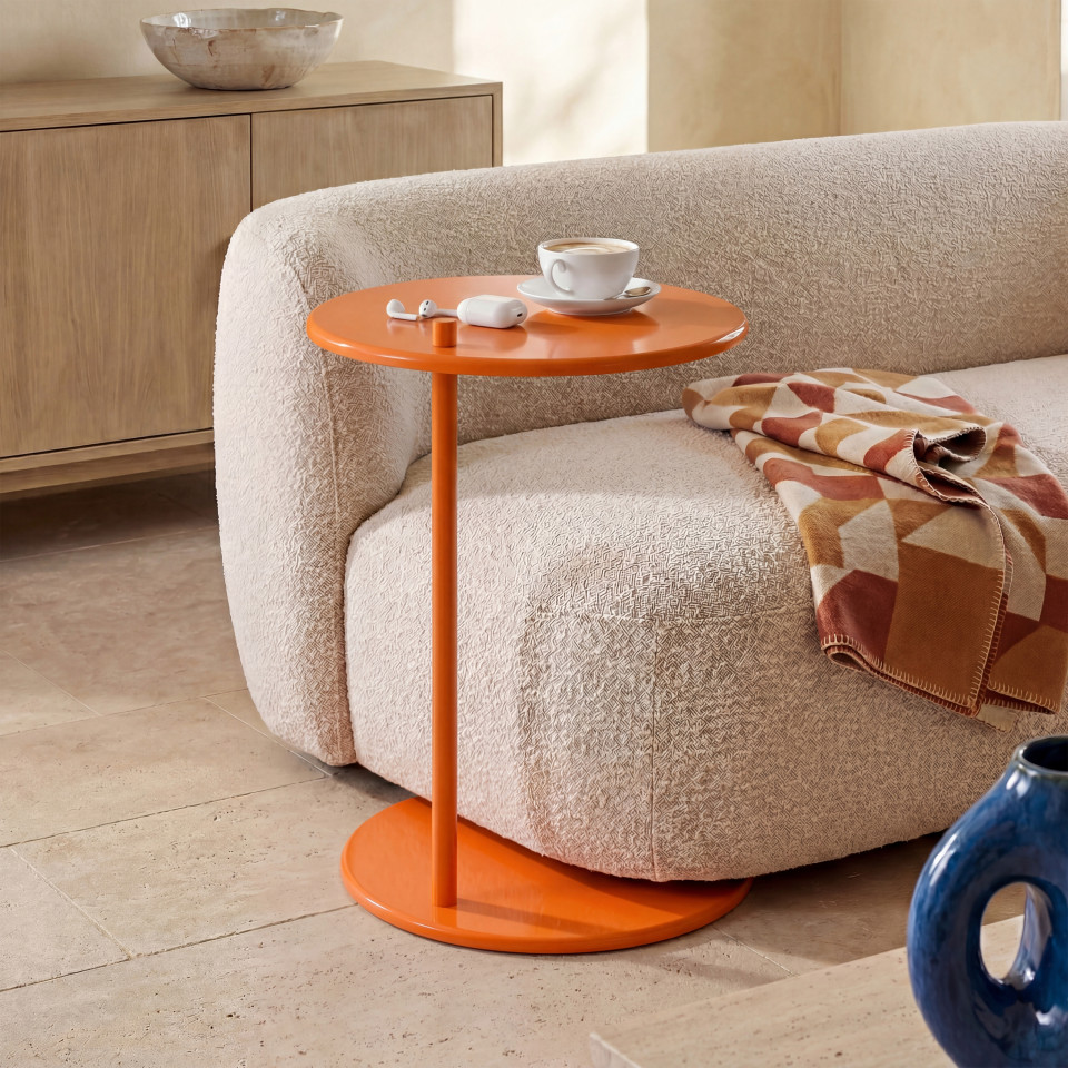 Tables d'appoint Léante métal orange - lot de 2