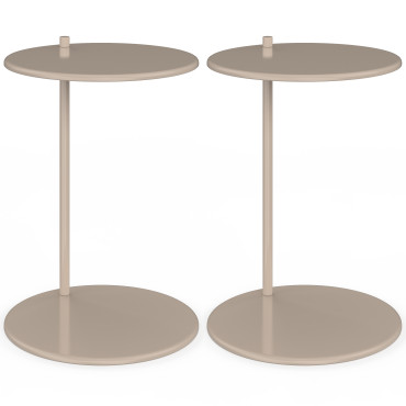 Tables d'appoint Léante métal taupe - lot de 2