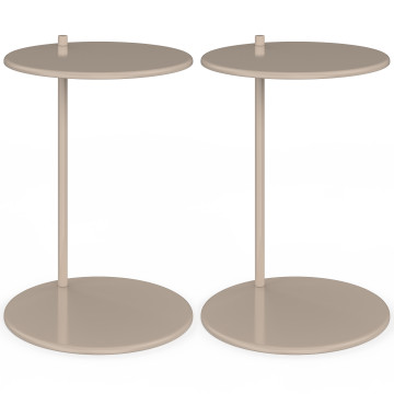 Tables d'appoint Léante métal taupe - lot de 2