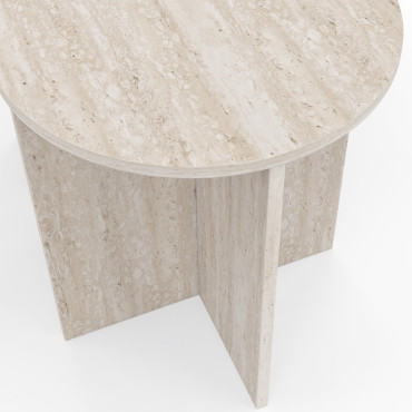 Tables d'appoint Gabin effet travertin - lot de 2