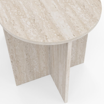 Tables d'appoint Gabin effet travertin - lot de 2