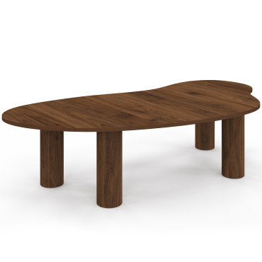 Table basse Naomi organique effet noyer
