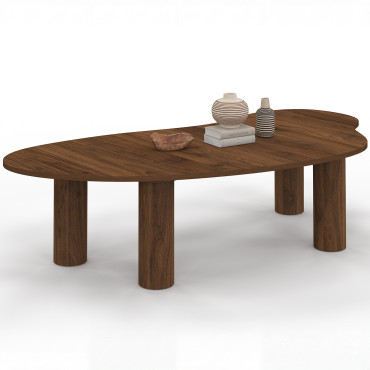 Table basse Naomi organique effet noyer