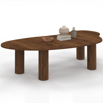 Table basse Naomi organique effet noyer