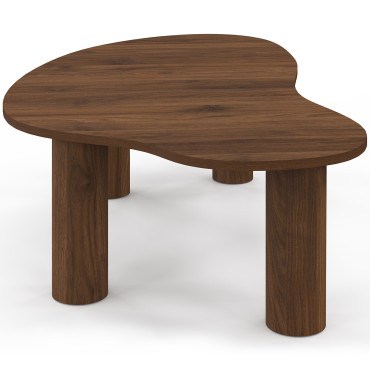 Table basse Naomi organique effet noyer