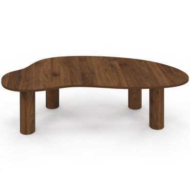 Table basse Naomi organique effet noyer