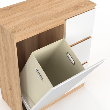 Meuble de rangement salle de bain Tom avec panier à linge