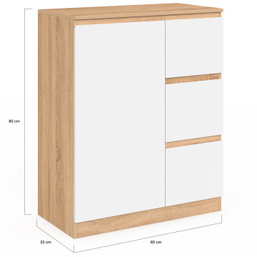 Meuble de rangement salle de bain Tom avec panier à linge