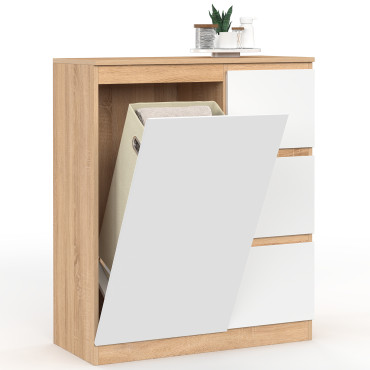 Meuble de rangement salle de bain Tom avec panier à linge