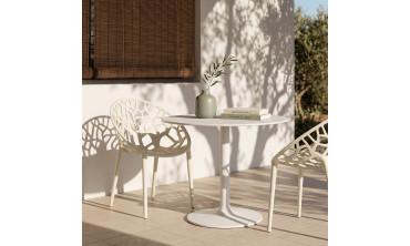 Chaises de jardin empilables Mira beiges - lot de 4