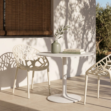 Chaises de jardin empilables Mira beiges - lot de 4