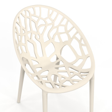 Chaises de jardin empilables Mira beiges - lot de 4