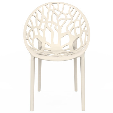 Chaises de jardin empilables Mira beiges - lot de 4