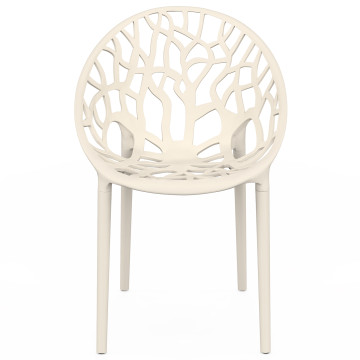 Chaises de jardin empilables Mira beiges - lot de 4
