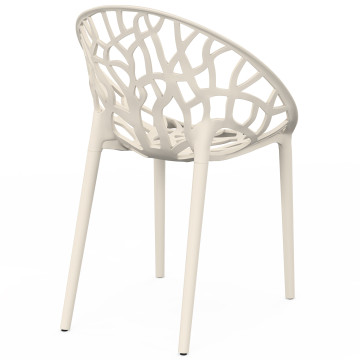 Chaises de jardin empilables Mira beiges - lot de 4
