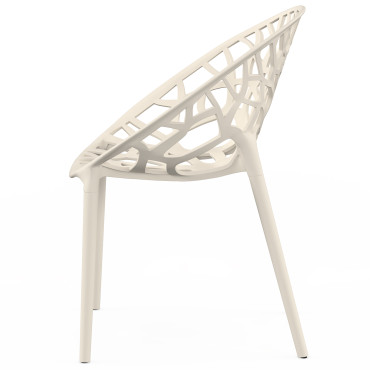 Chaises de jardin empilables Mira beiges - lot de 4