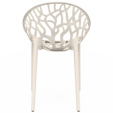 Chaises de jardin empilables Mira beiges - lot de 4