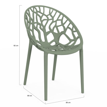 Chaises de jardin empilables Mira vertes - lot de 4