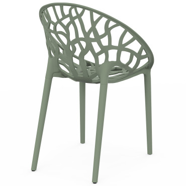Chaises de jardin empilables Mira vertes - lot de 4