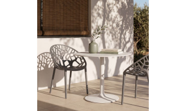 Chaises de jardin empilables Mira grises - lot de 4
