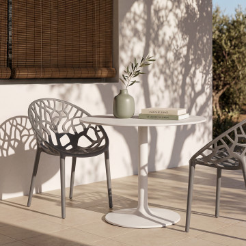 Chaises de jardin empilables Mira grises - lot de 4