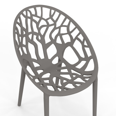 Chaises de jardin empilables Mira grises - lot de 4