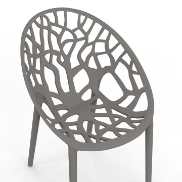 Chaises de jardin empilables Mira grises - lot de 4