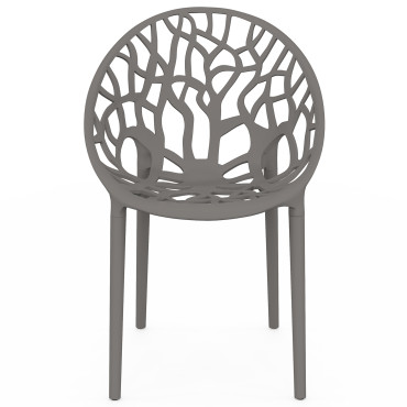 Chaises de jardin empilables Mira grises - lot de 4