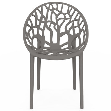 Chaises de jardin empilables Mira grises - lot de 4