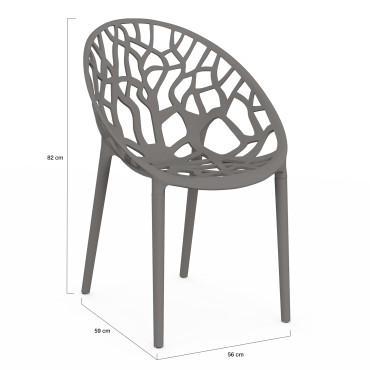 Chaises de jardin empilables Mira grises - lot de 4